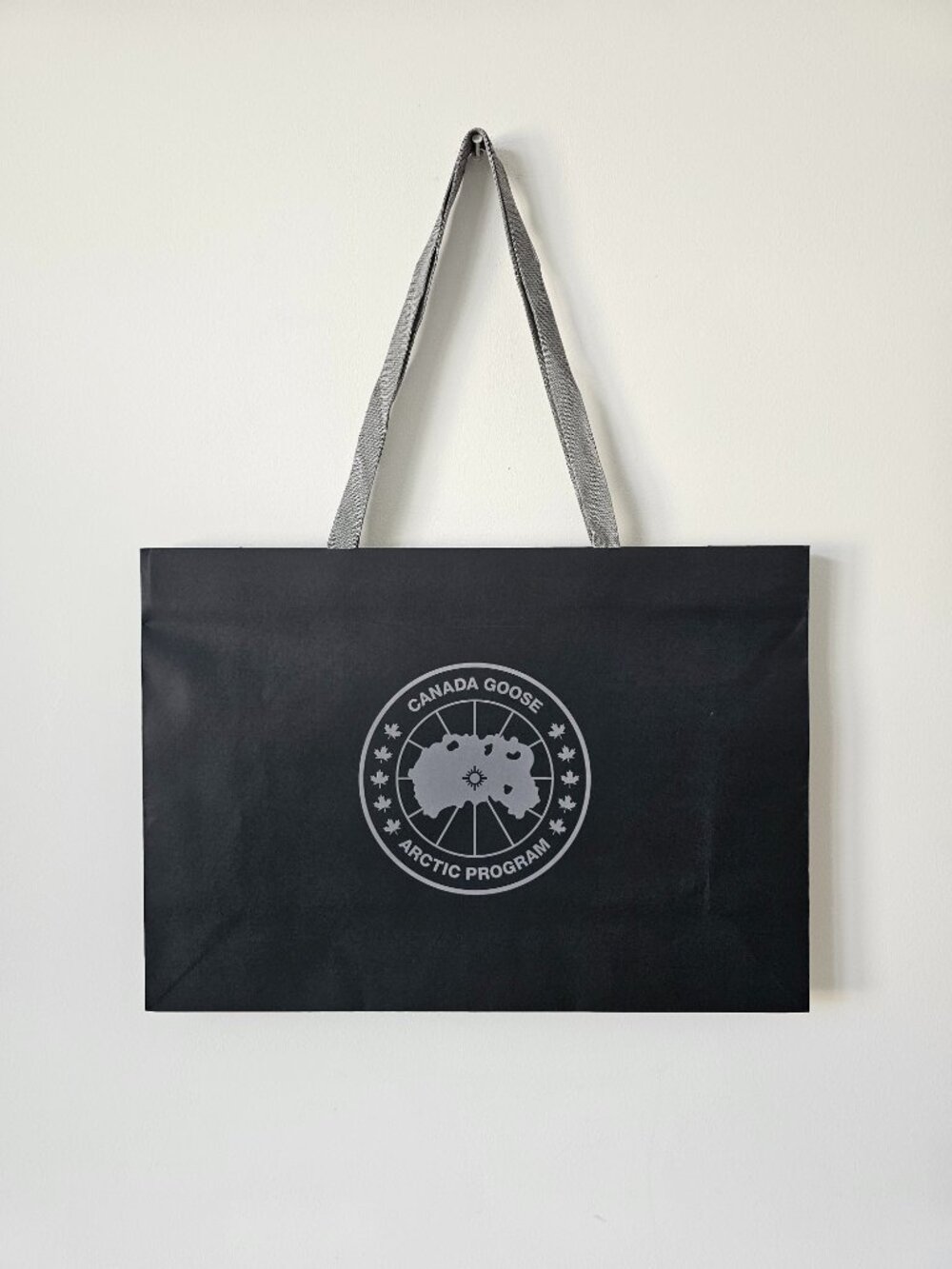 New CANADA GOOSE Black Paper Shopping Bag Large 20" x 14" x 6"